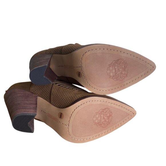 Vince Camuto Womens 9.5M Erylana Bootie Dark Caramel Suede Pointed Toe New NIB - Picture 6 of 16